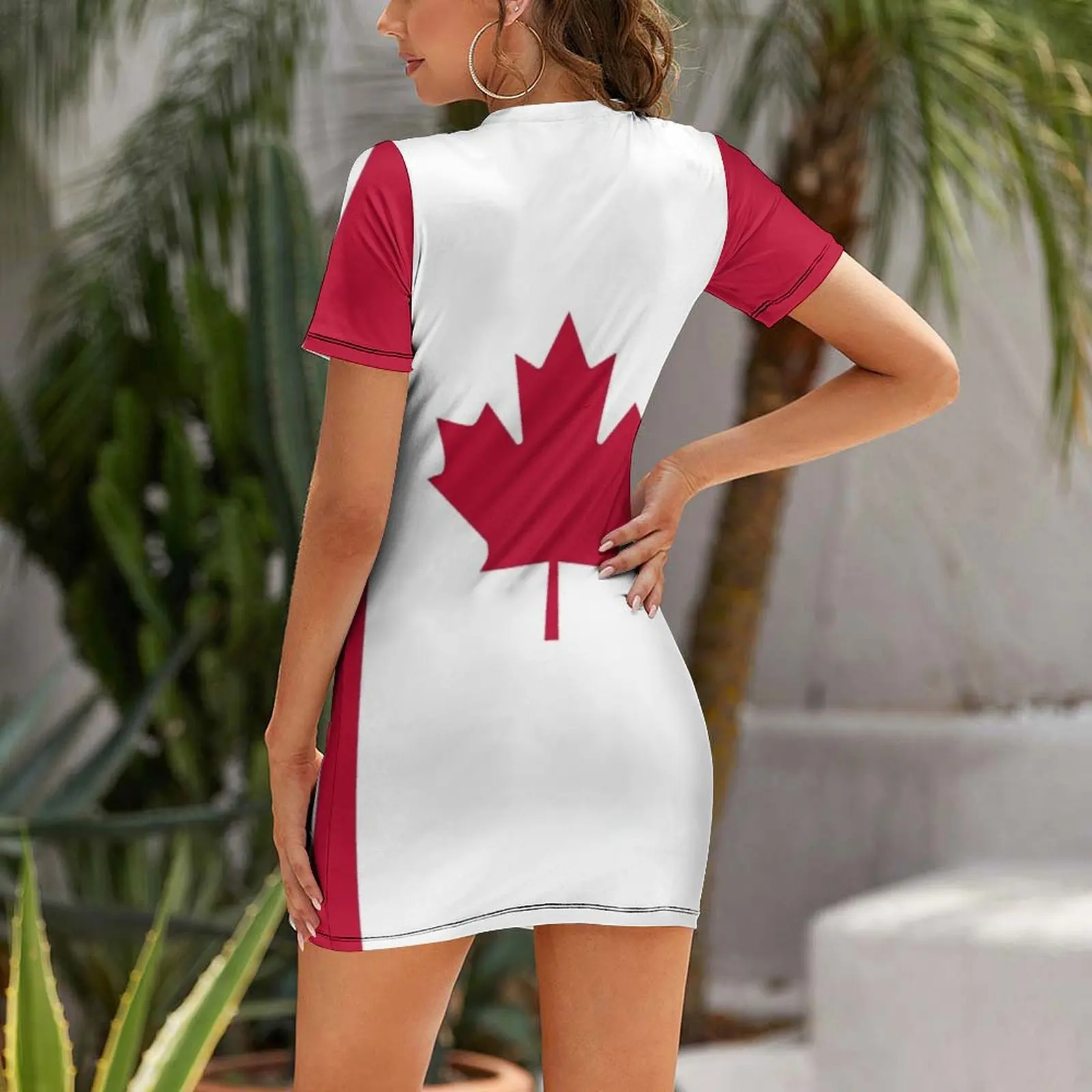 Gaun lengan pendek bergambar b - Summer Clothing Women Canada ulasan dan harga